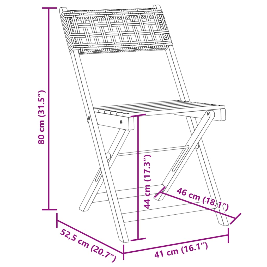 3-dijelni bistro set od poliratana i masivnog drva sivi