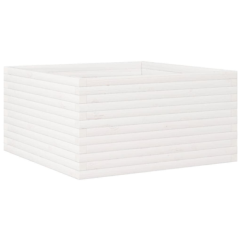 Vrtna sadilica bijela 90x90x46 cm od masivne borovine