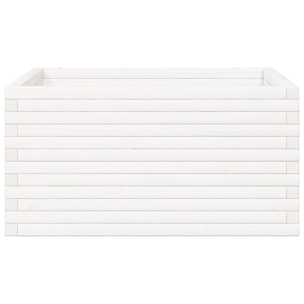 Vrtna sadilica bijela 90x90x46 cm od masivne borovine
