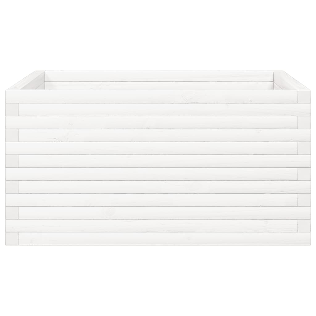 Vrtna sadilica bijela 90x90x46 cm od masivne borovine