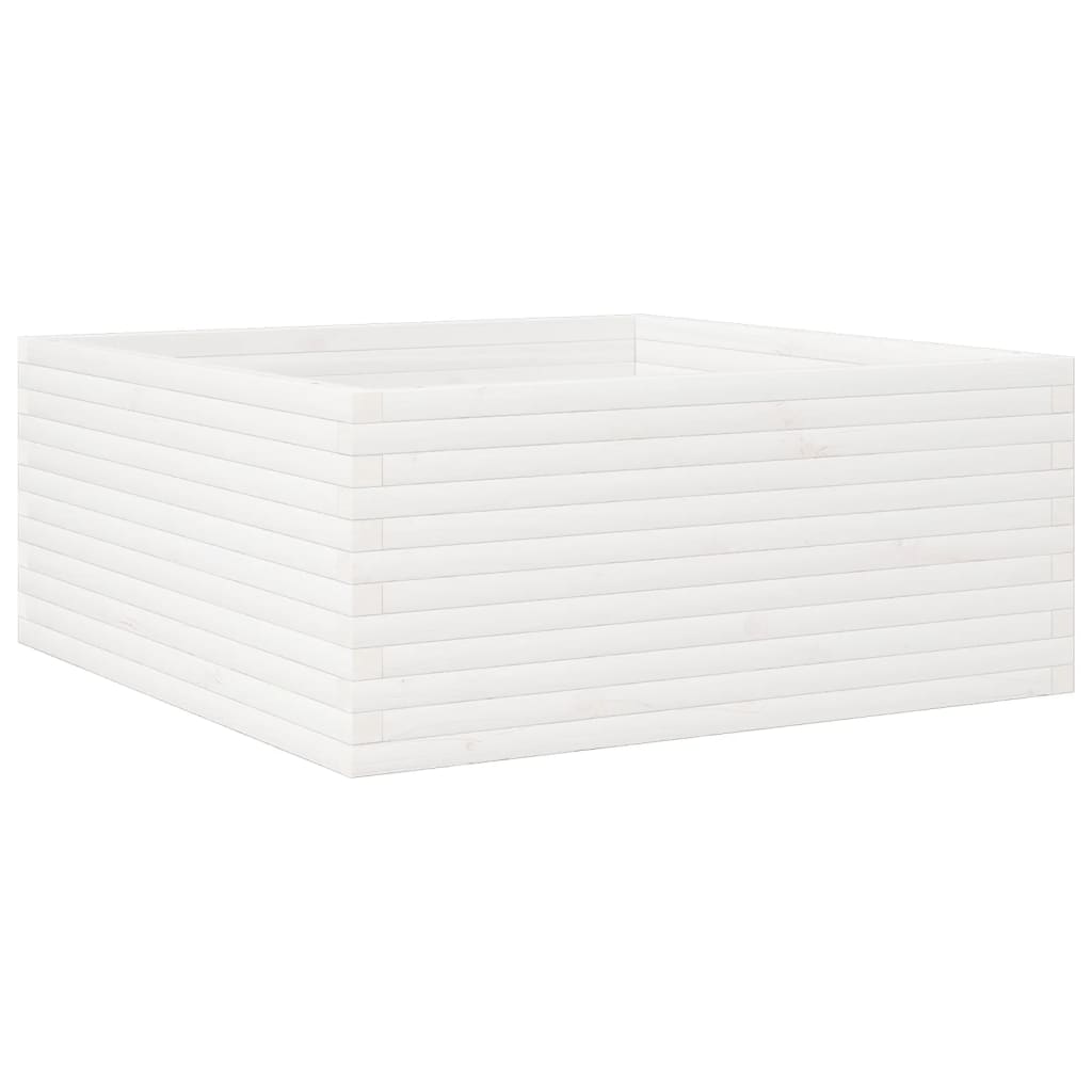 Vrtna sadilica bijela 110x110x46 cm od masivne borovine