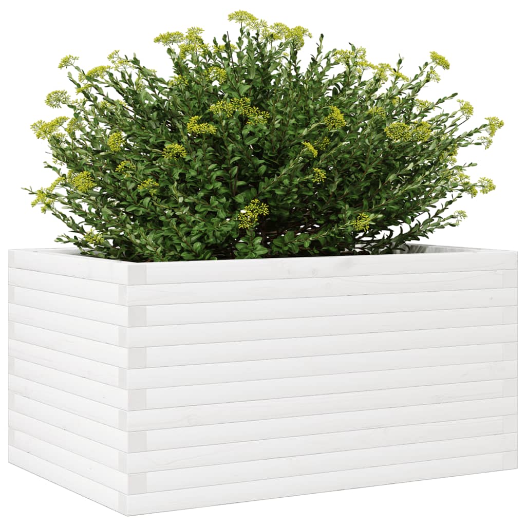 Vrtna sadilica bijela 90x60x46 cm od masivne borovine