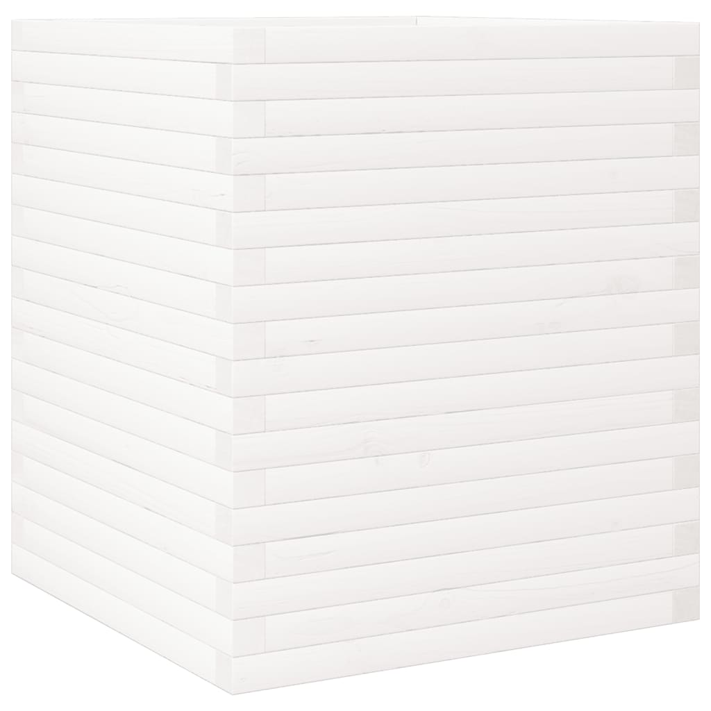 Vrtna sadilica bijela 60x60x68,5 cm od masivne borovine