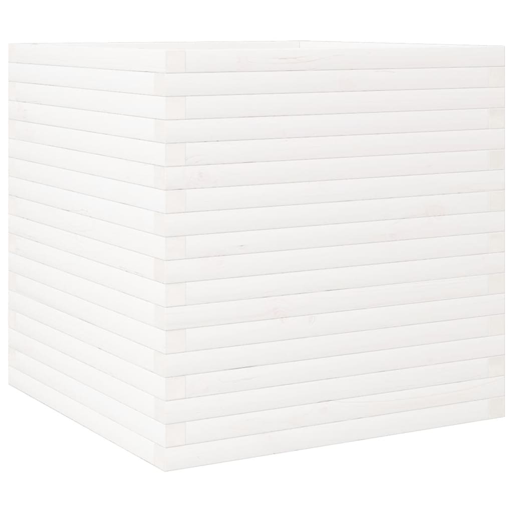 Vrtna sadilica bijela 70x70x68,5 cm od masivne borovine
