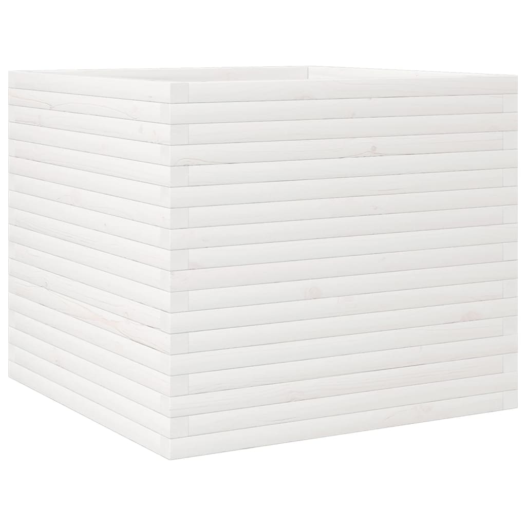 Vrtna sadilica bijela 80x80x68,5 cm od masivne borovine