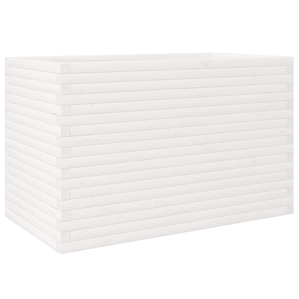 Vrtna sadilica bijela 110x60x68,5 cm od masivne borovine