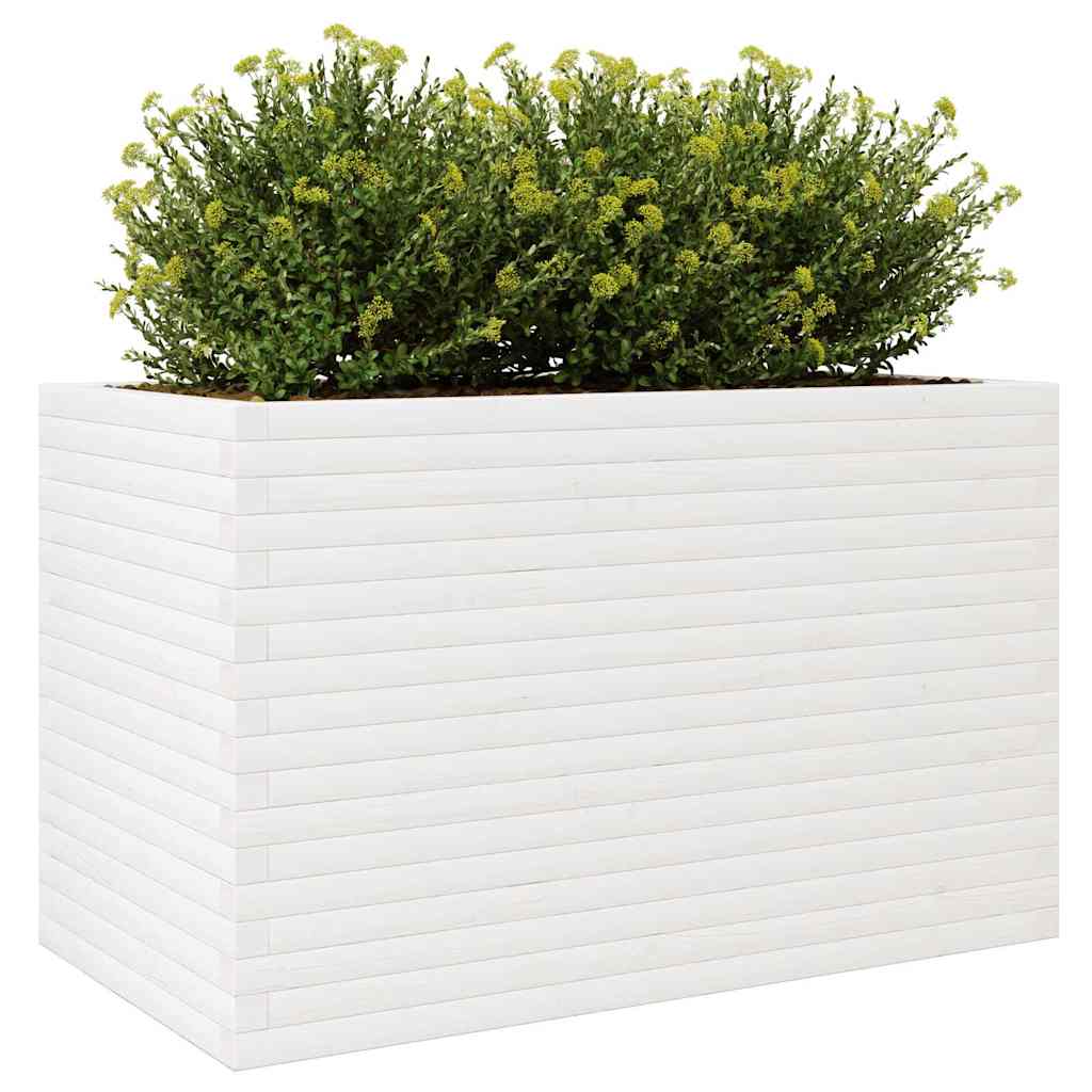 Vrtna sadilica bijela 110x60x68,5 cm od masivne borovine