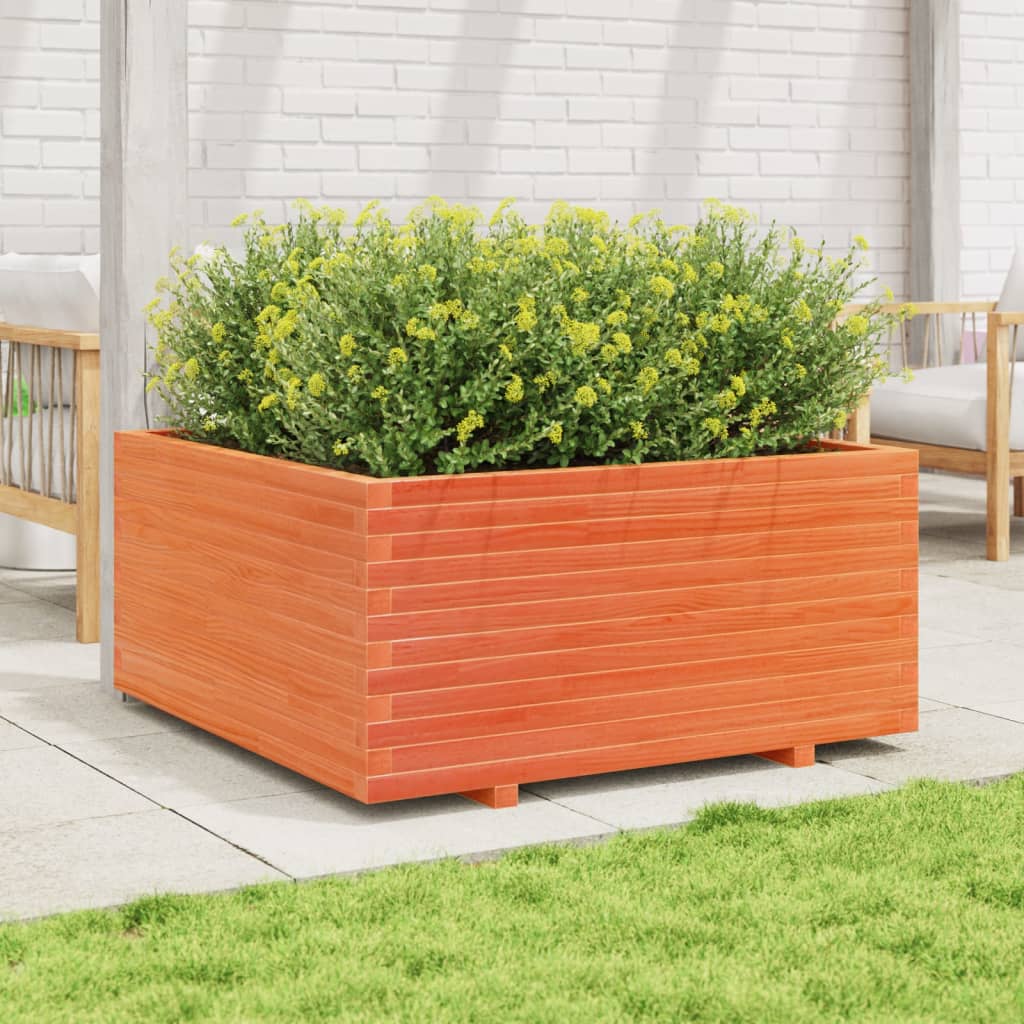 Vrtna sadilica voštano smeđe boje 100x100x49,5 cm od borovine