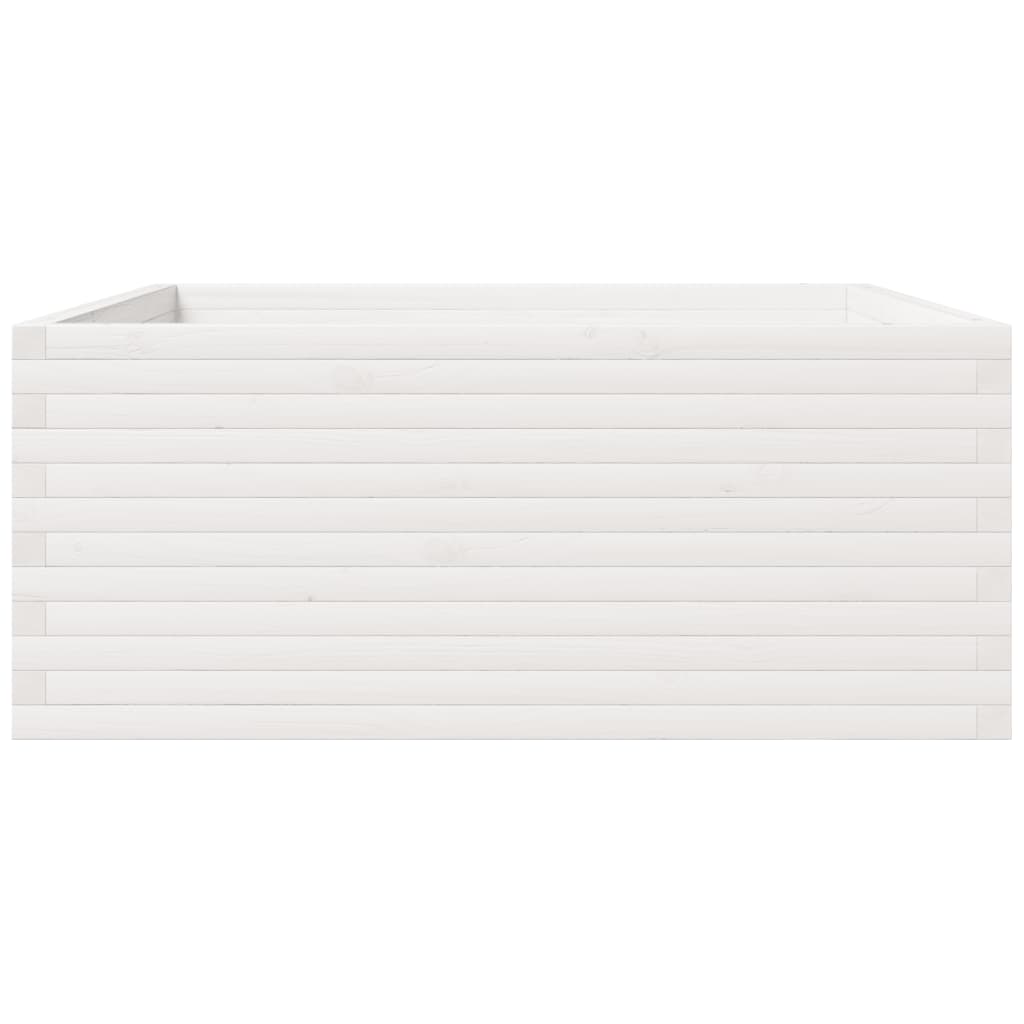 Vrtna sadilica bijela 110x110x49,5 cm od masivne borovine