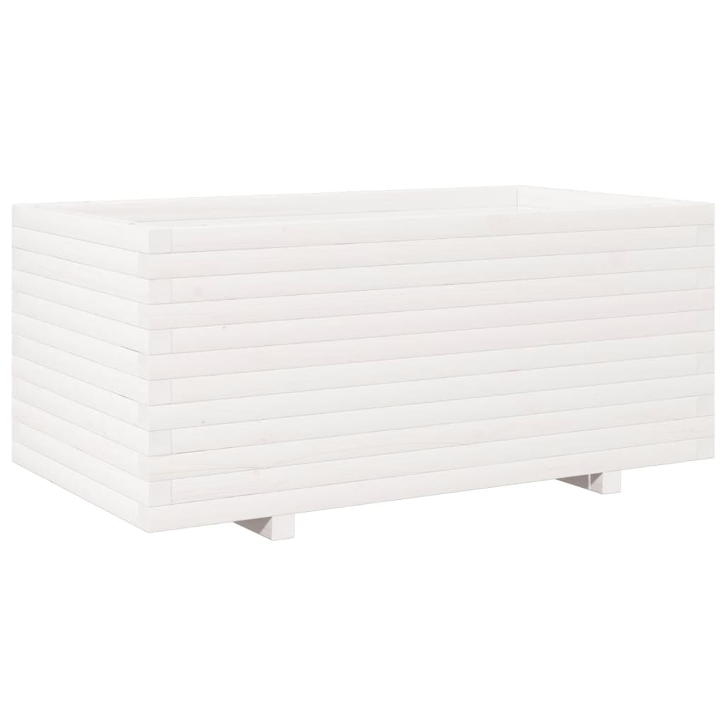 Vrtna sadilica bijela 110x60x49,5 cm od masivne borovine