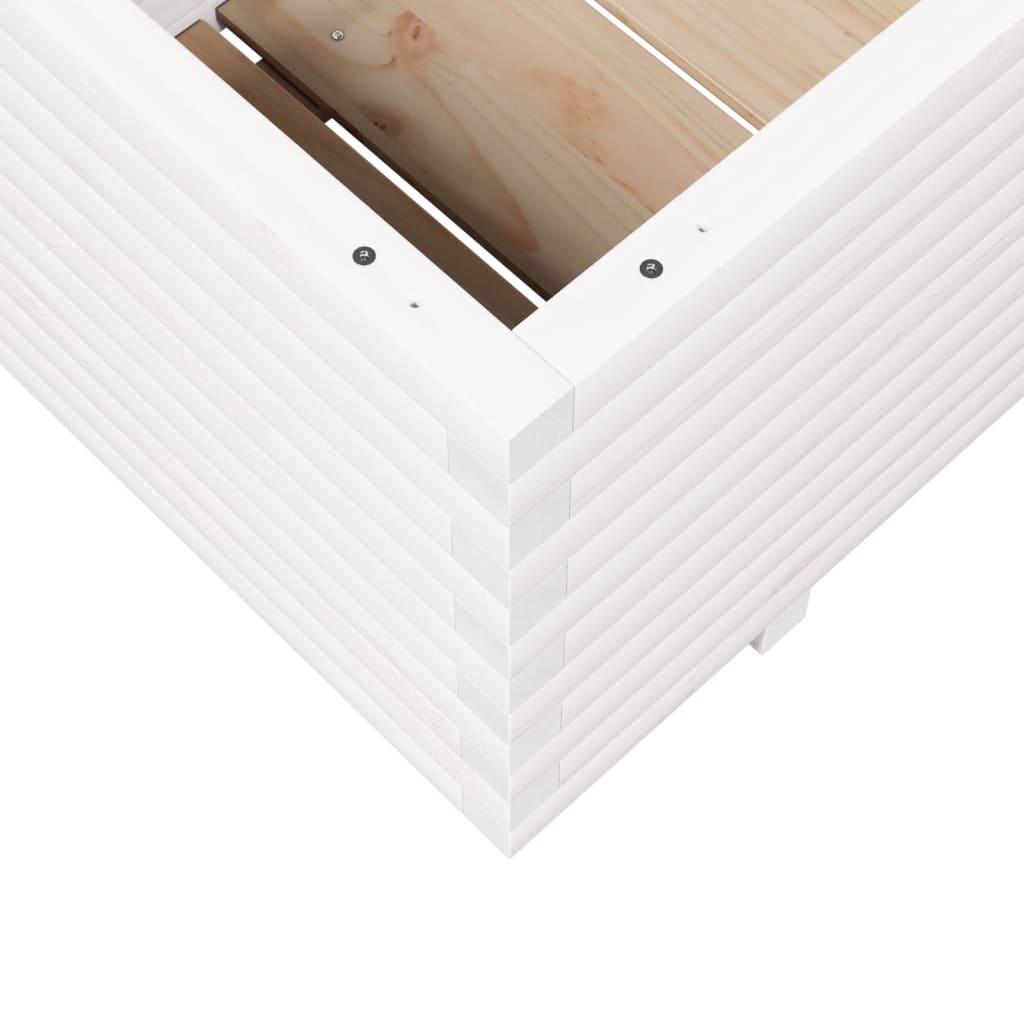 Vrtna sadilica bijela 110x60x49,5 cm od masivne borovine