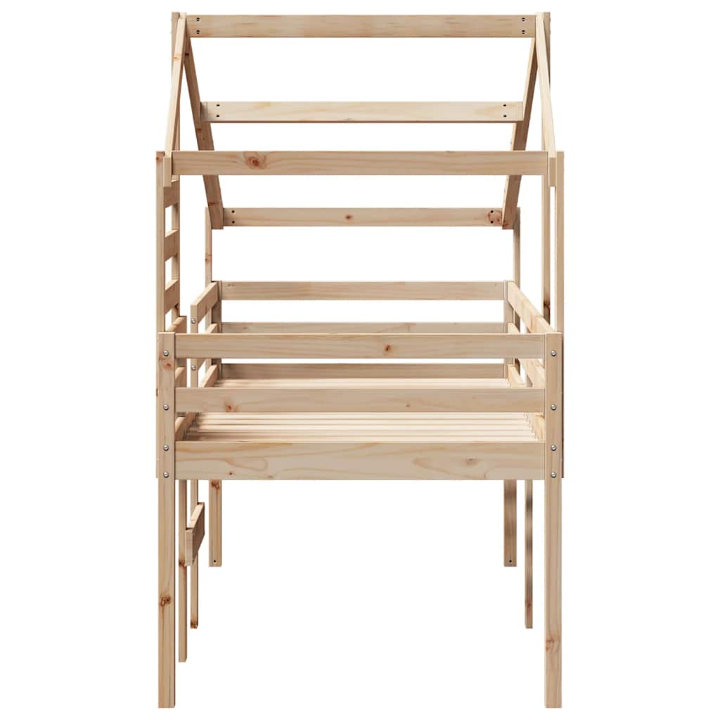 Visoki krevet s krovom 80 x 200 cm od masivne borovine