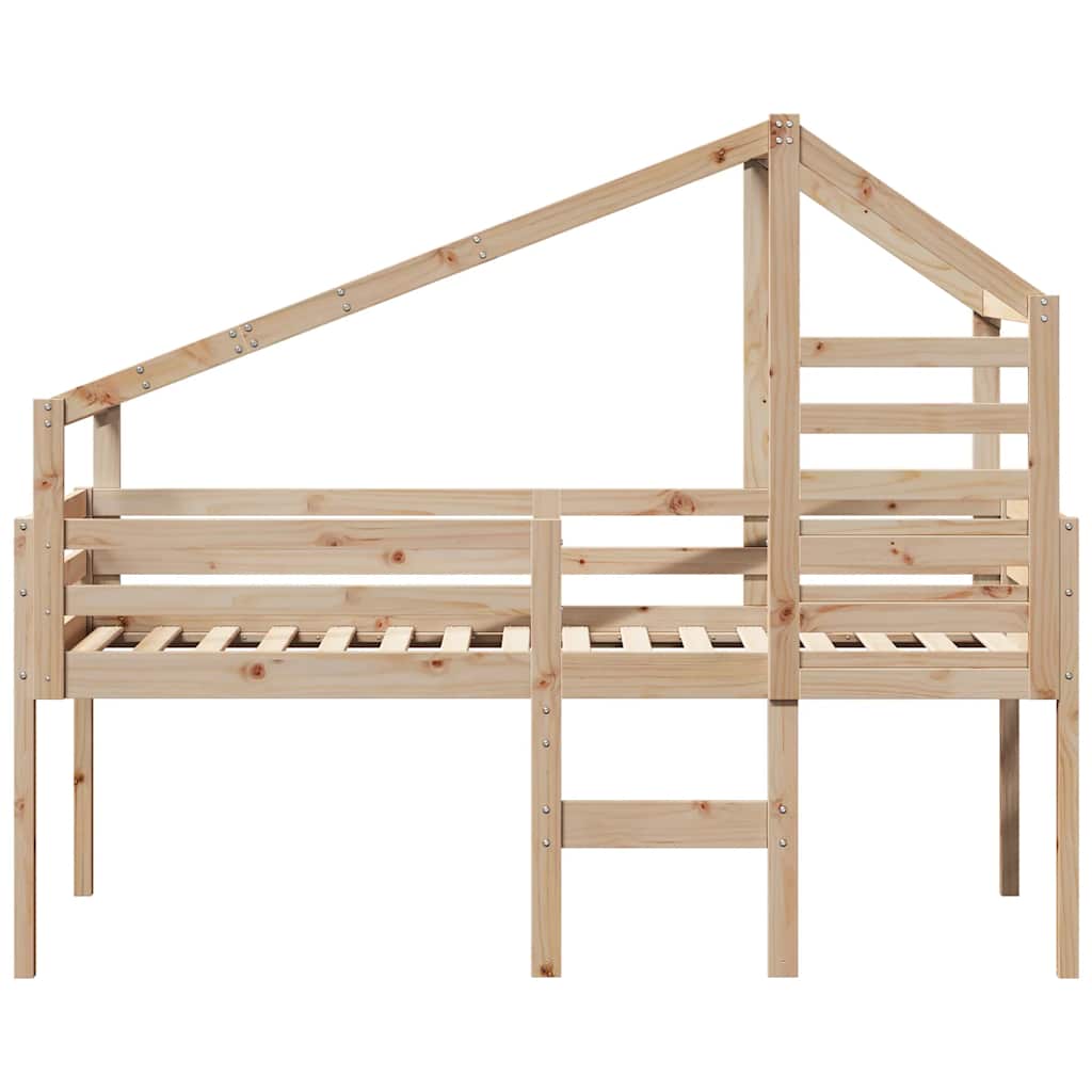 Visoki krevet s krovom 90 x 190 cm od masivne borovine