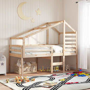 Visoki krevet s krovom 90 x 190 cm od masivne borovine