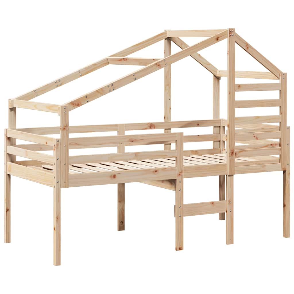Visoki krevet s krovom 75 x 190 cm od masivne borovine