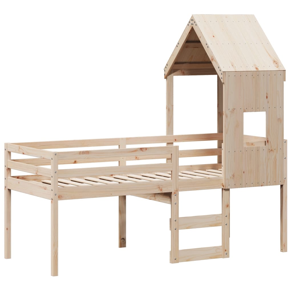 Visoki krevet s krovom 80 x 200 cm od masivne borovine