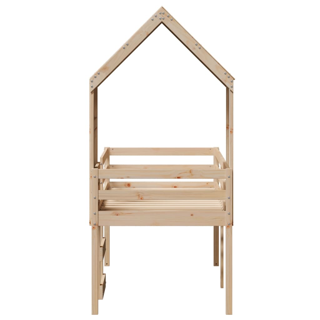 Visoki krevet s krovom 90 x 190 cm od masivne borovine
