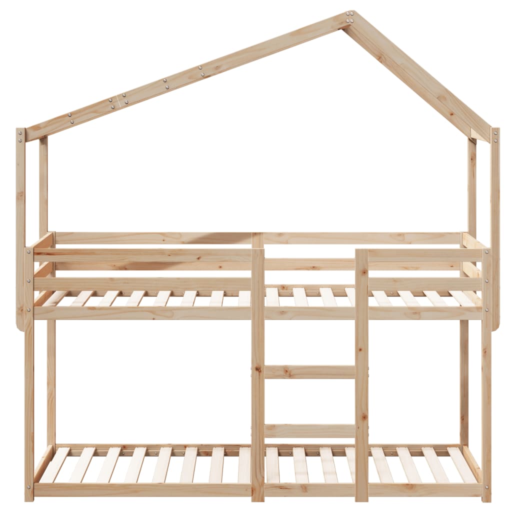 Krevet na kat s krovom 90 x 200 cm od masivne borovine