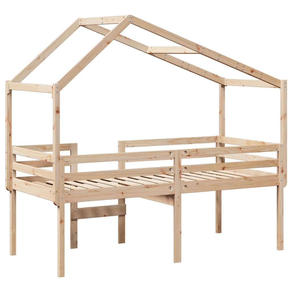 Visoki krevet s krovom 90 x 200 cm od masivne borovine