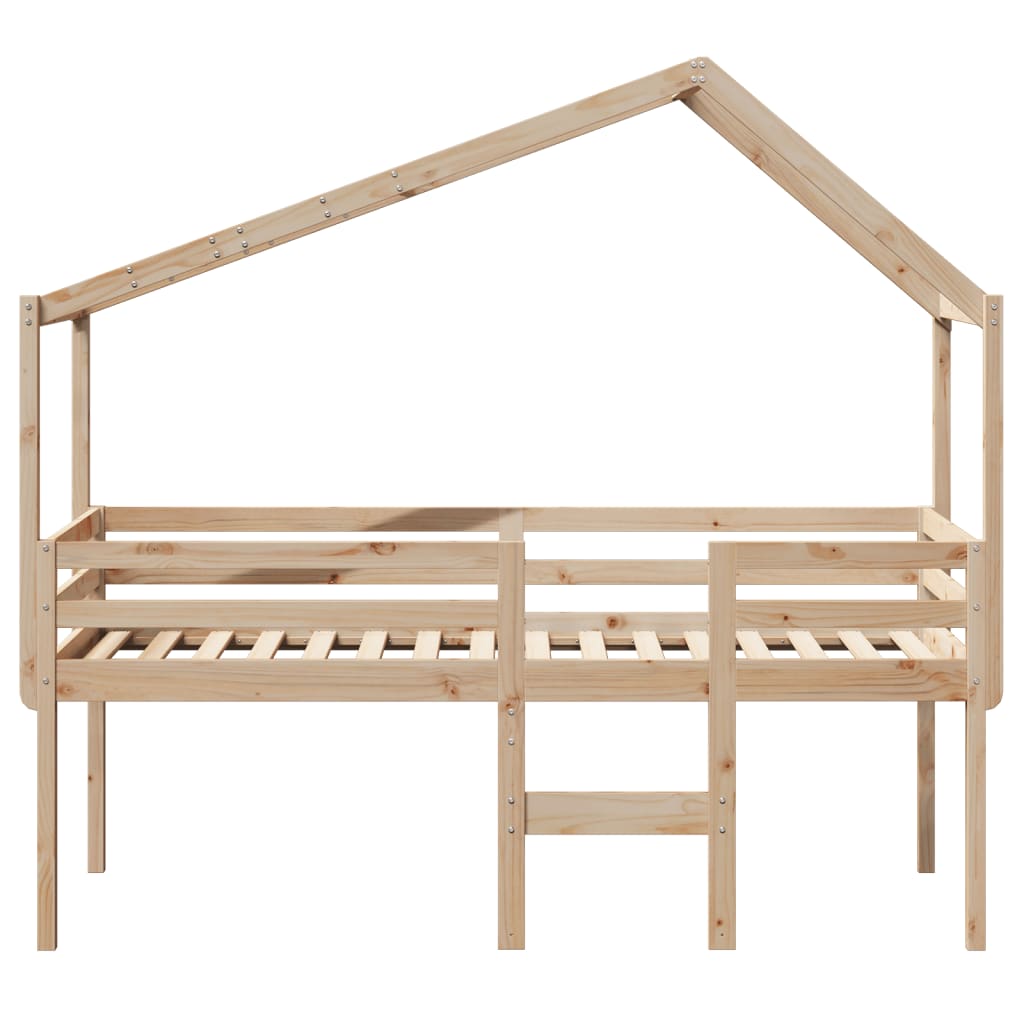 Visoki krevet s krovom 90 x 190 cm od masivne borovine