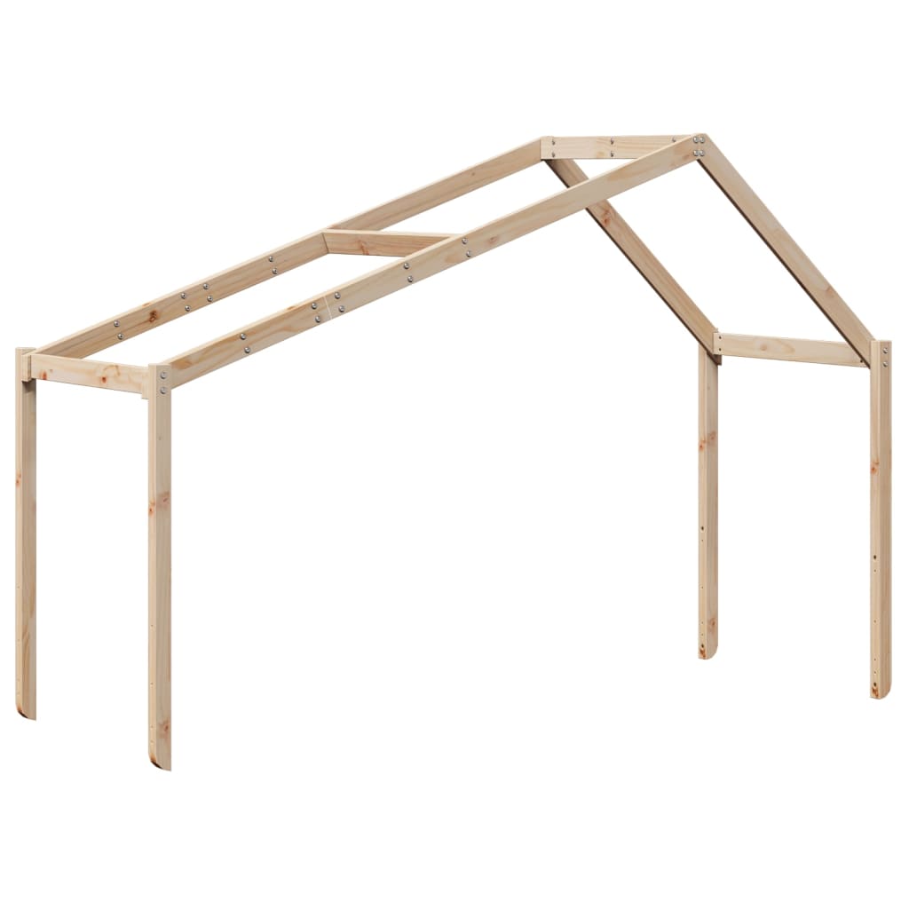 Visoki krevet s krovom 90 x 190 cm od masivne borovine