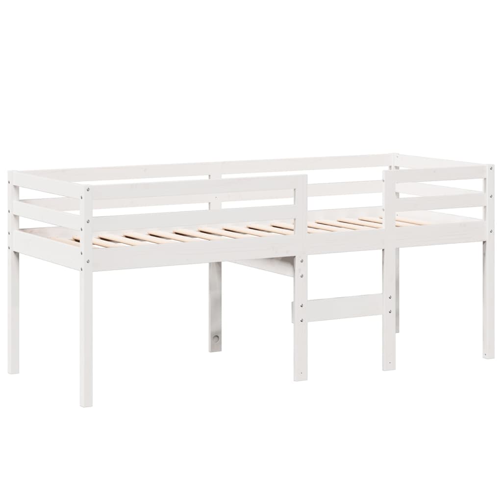 Visoki krevet s krovom bijeli 80 x 200 cm od masivne borovine