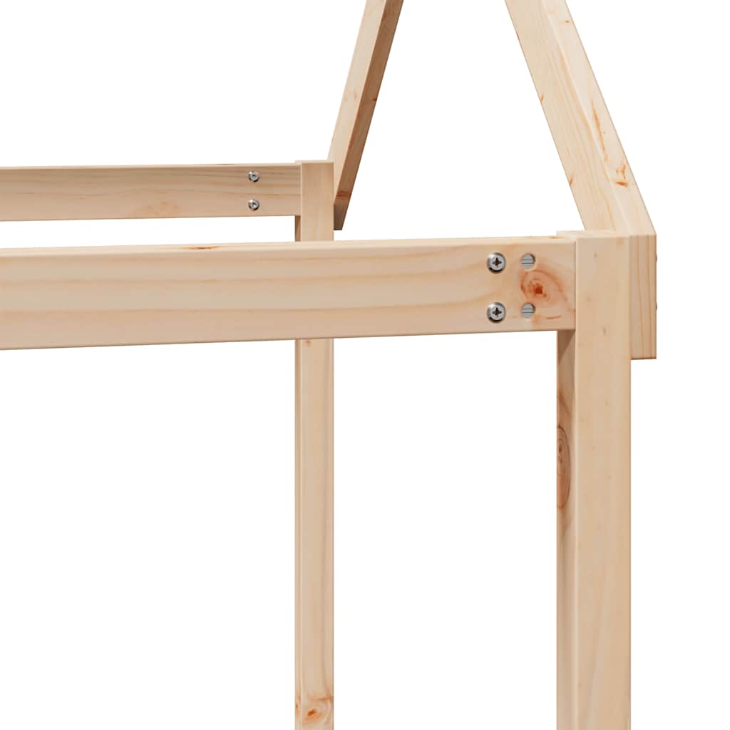 Krevet na kat s krovom 90 x 190 cm od masivne borovine