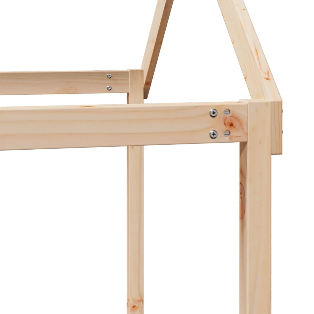 Krevet na kat s krovom 90 x 190 cm od masivne borovine