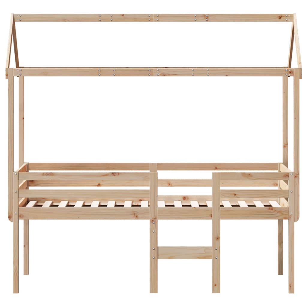 Visoki krevet s krovom 90 x 190 cm od masivne borovine