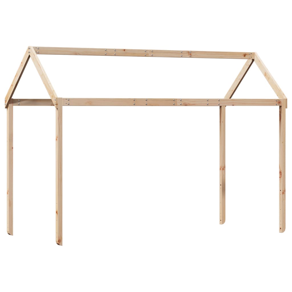 Krevet na kat s ljestvama i krovom 80x200 cm od borovine
