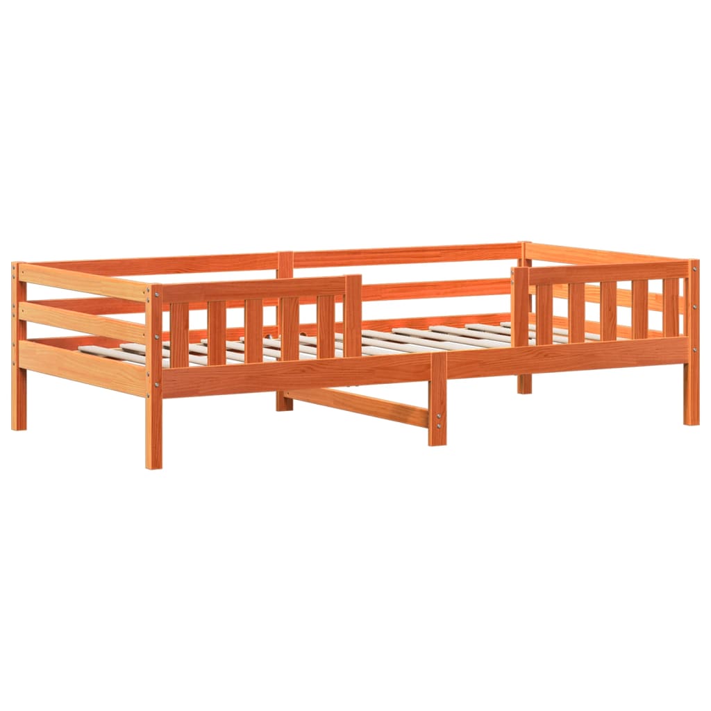 Set kreveta i klupe s krovom voštano smeđi 80x200 cm borovina