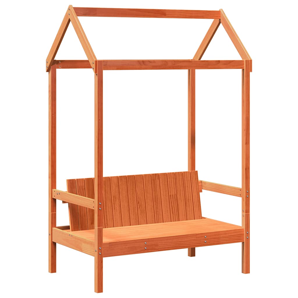 Set kreveta i klupe s krovom voštano smeđi 75x190 cm borovina