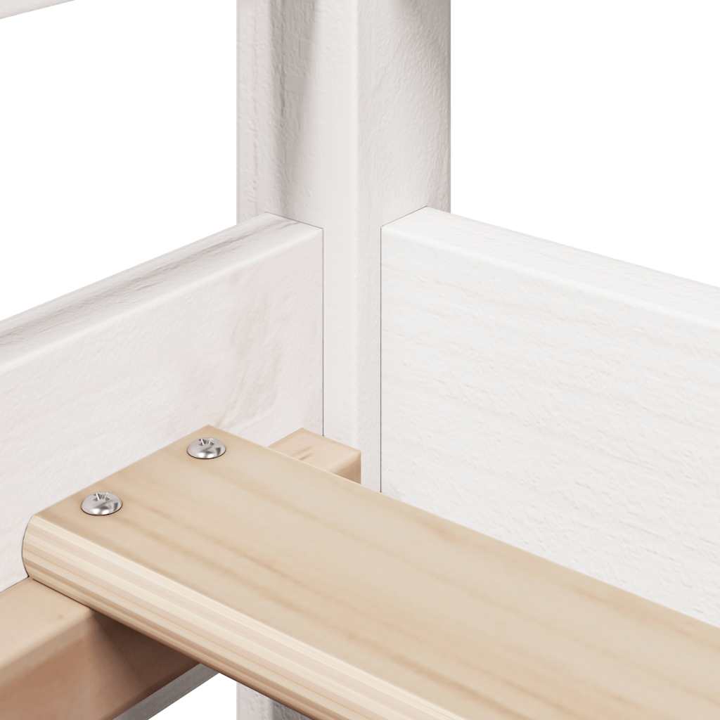 Dnevni krevet s krovom bez madraca bijeli 80x200 cm masivno drvo