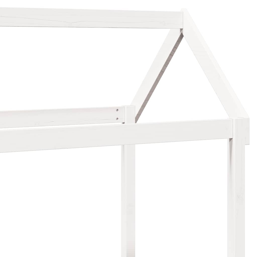 Set kreveta i klupe s krovom bez madraca bijele boje 80x200 cm