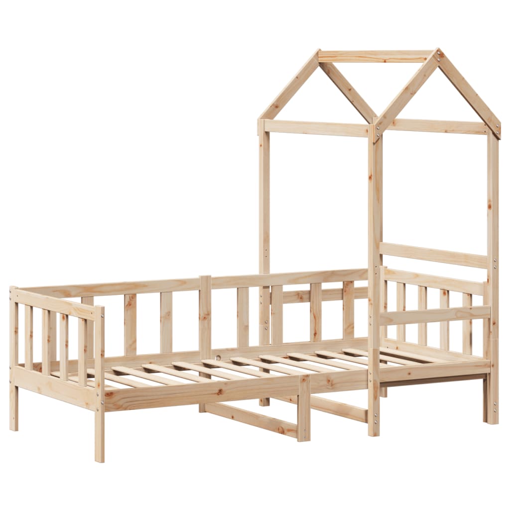 Dnevni krevet s krovom bez madraca 80 x 200 cm masivno drvo