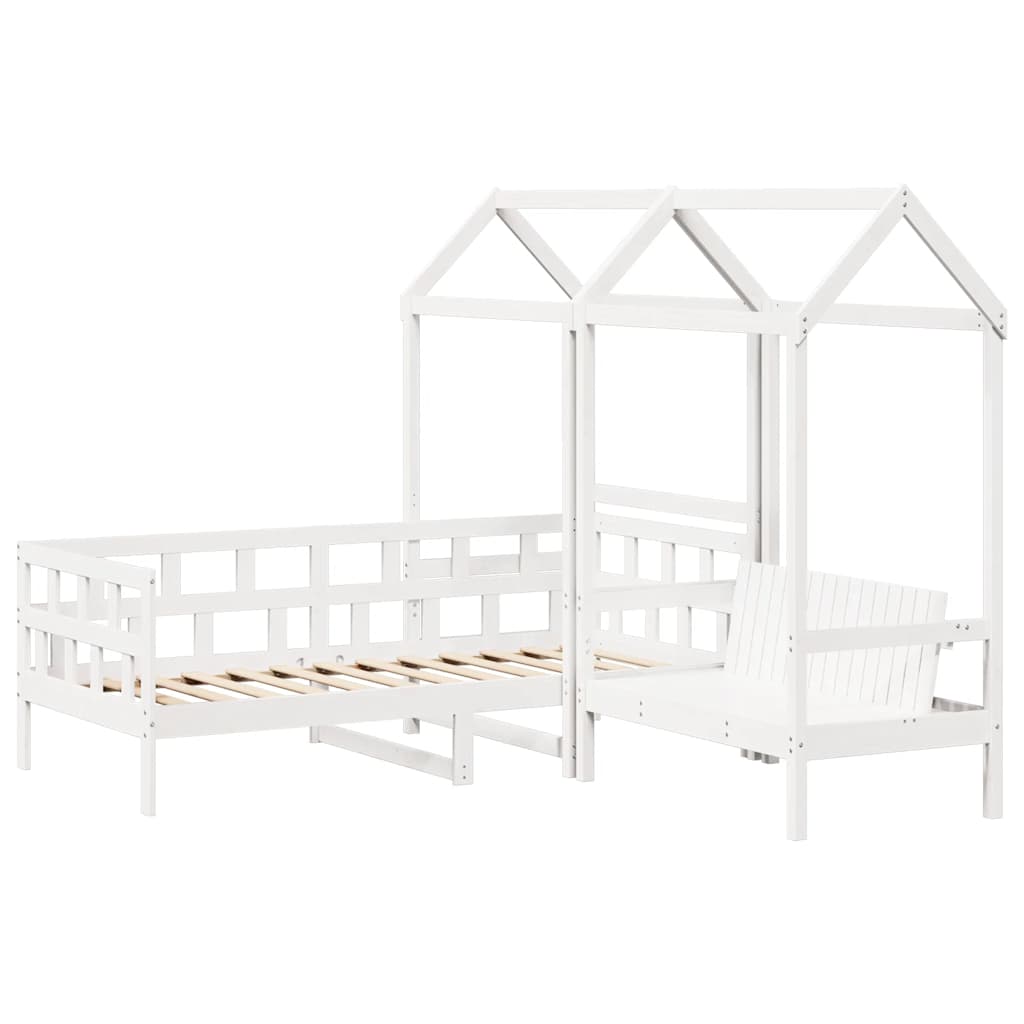 Set dnevnog kreveta s krovom 80x200 cm bijeli borovina