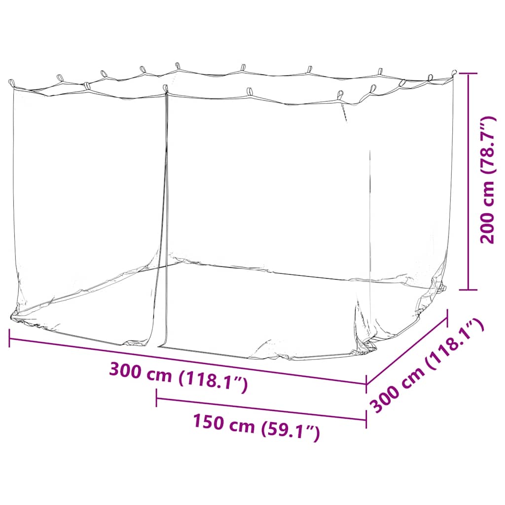 Mreža protiv komaraca za vanjsku upotrebu 220 mreža bijela 300x300x200 cm