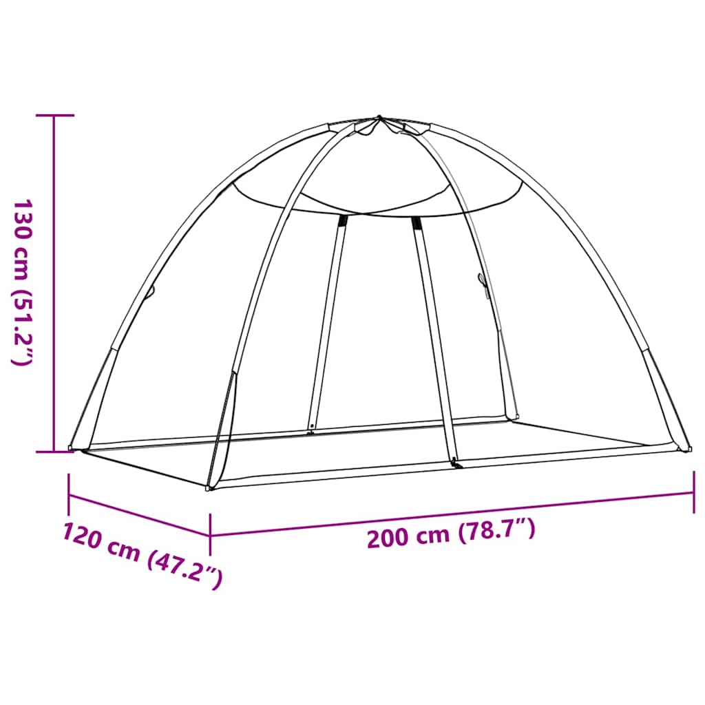Komarnik Mongolia s vratima 220 mrežasti crni 200x120x130 cm