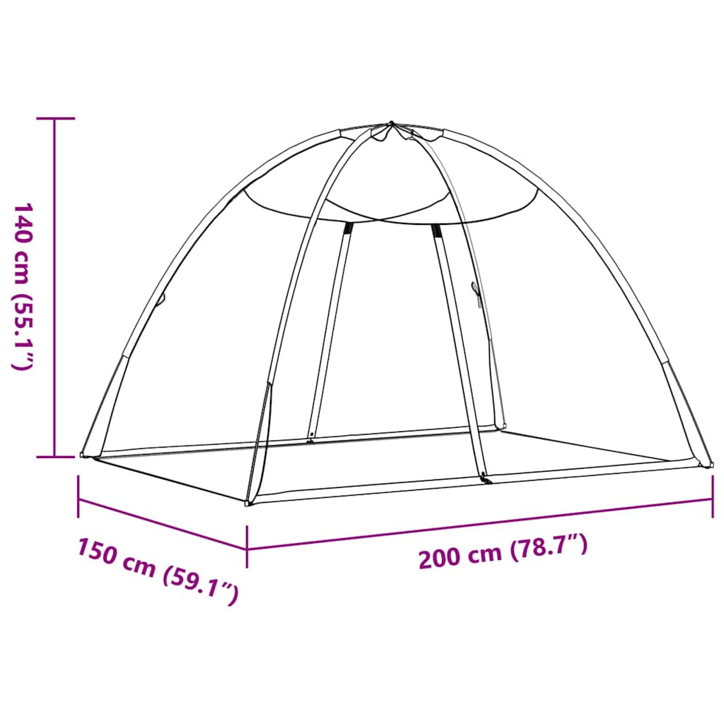 Komarnik Mongolia s vratima 220 mrežasti crni 200x150x140 cm