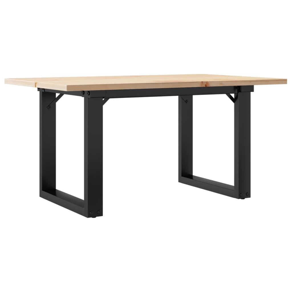 Stolić za kavu O-oblika 80x50x40 cm borovina i čelik