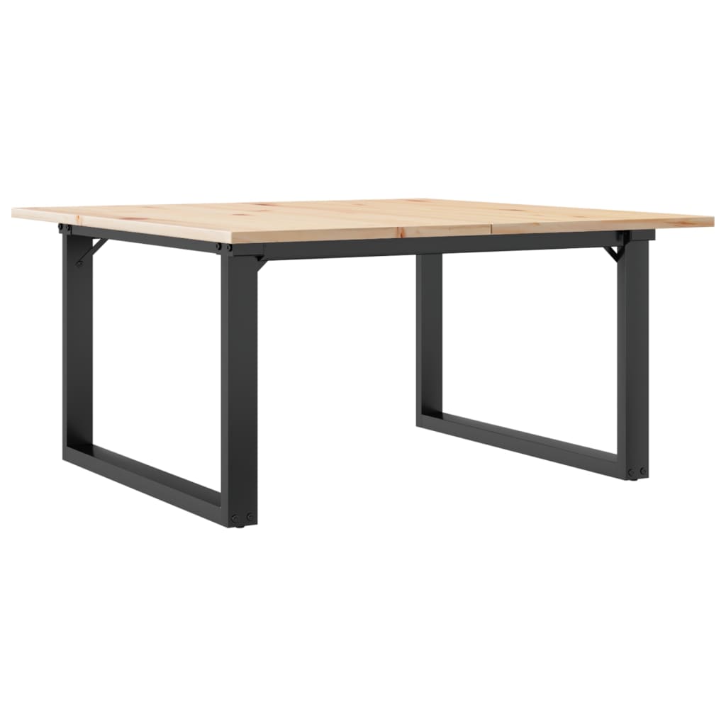 Stolić za kavu O-oblika 90x90x45 cm borovina i čelik