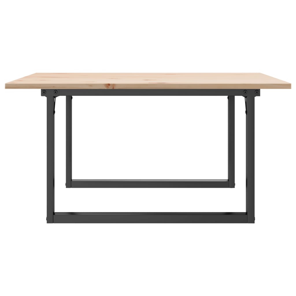 Stolić za kavu O-oblika 90x90x45 cm borovina i čelik