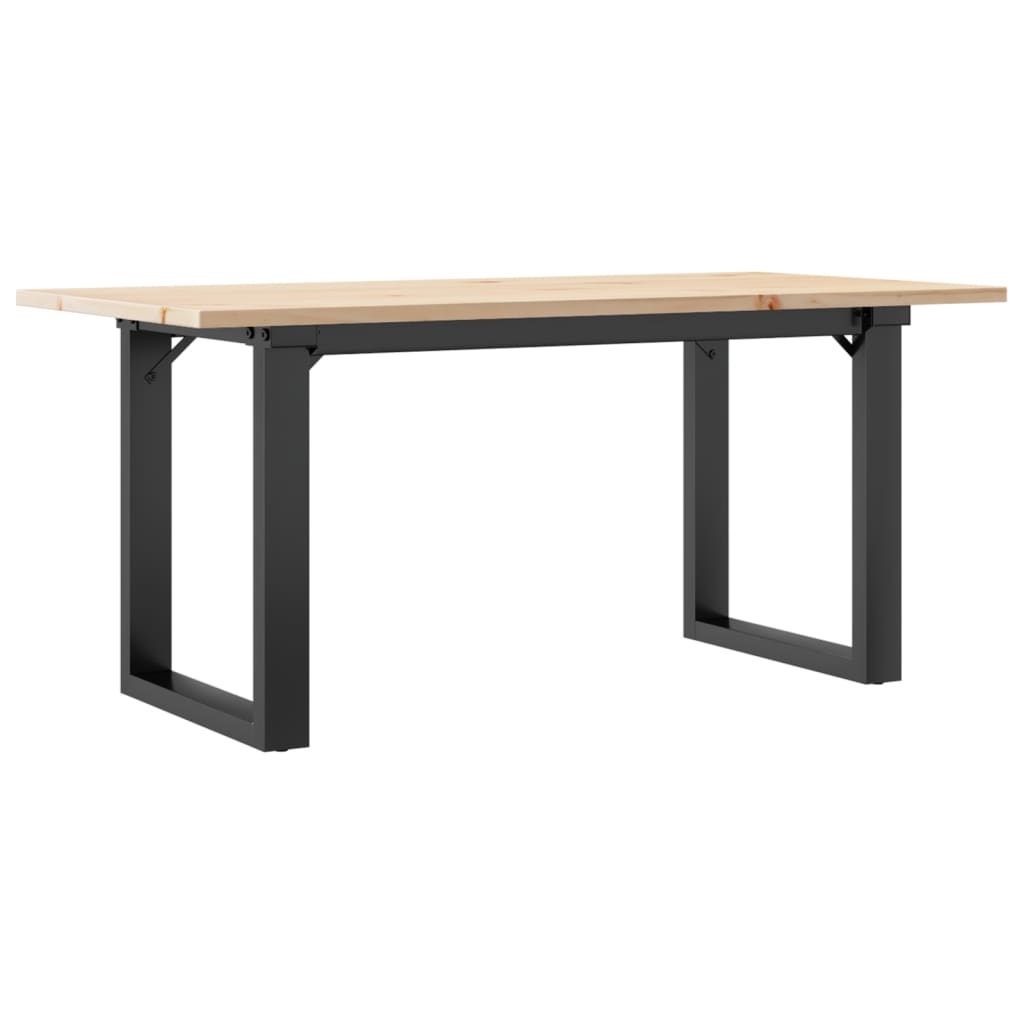 Stolić za kavu O-oblika 100x50x45cm borovina i čelik