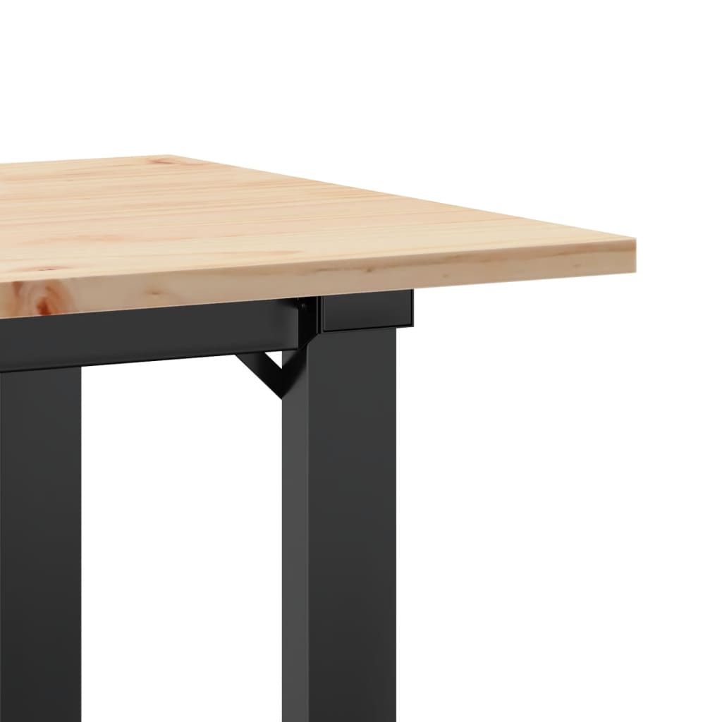 Stolić za kavu O-oblika 100x50x45cm borovina i čelik