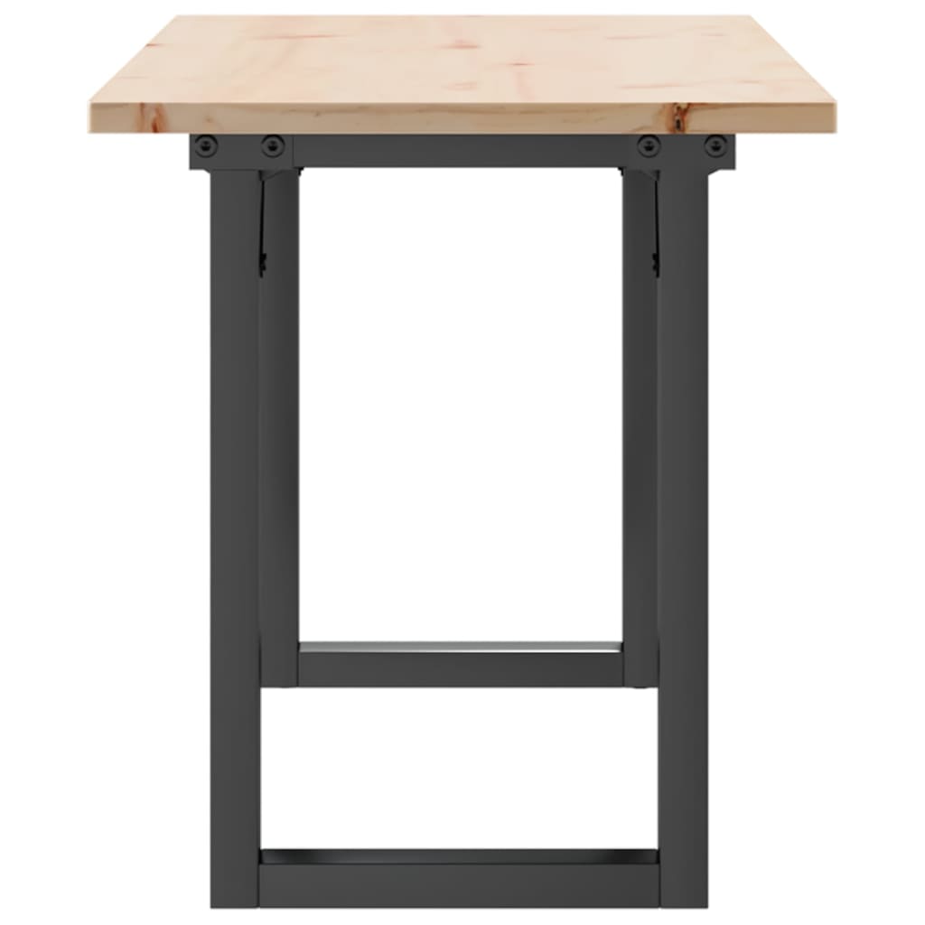 Stolić za kavu O-oblika 110x40x45cm borovina i čelik