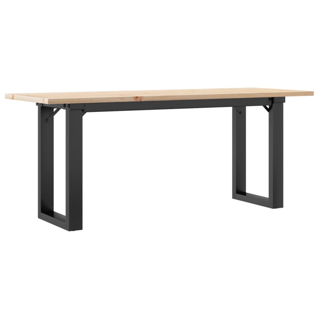 Stolić za kavu O-oblika 110x40x45cm borovina i čelik