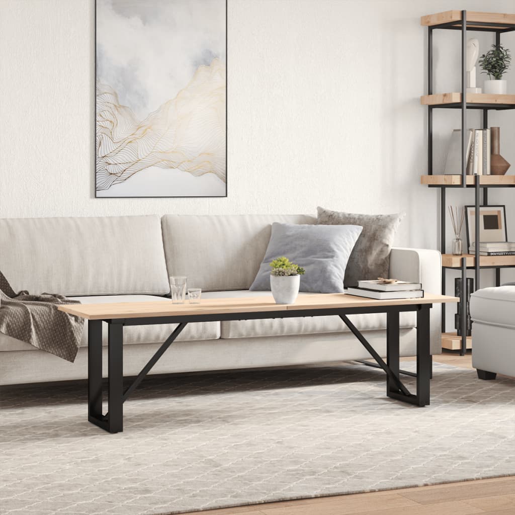 Stolić za kavu O-oblika 160x40x45cm borovina i čelik