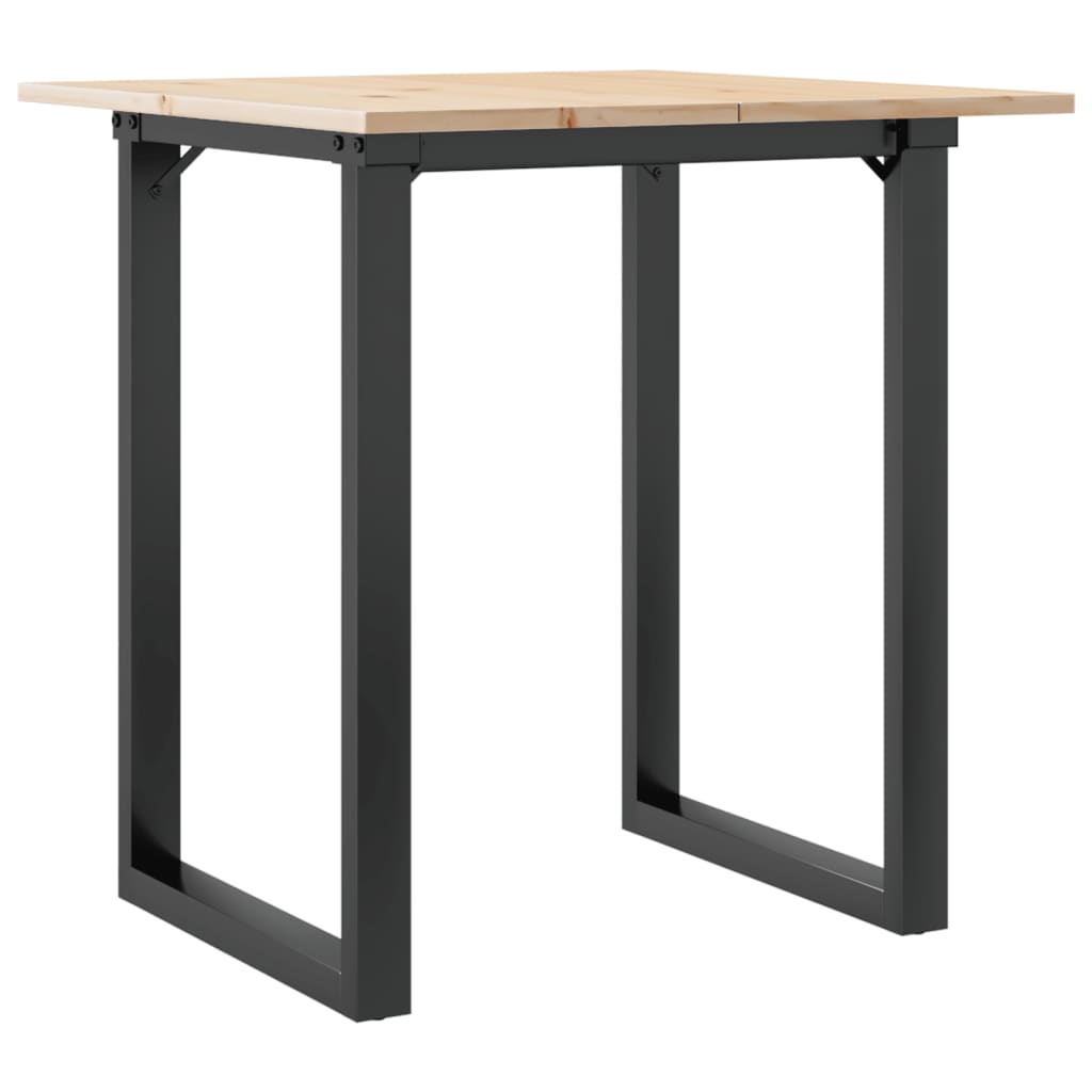 Blagovaonski stol O-oblika 60x60x75 cm od borovine i čelik