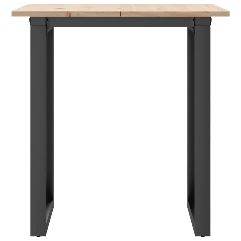 Blagovaonski stol O-oblika 60x60x75 cm od borovine i čelik
