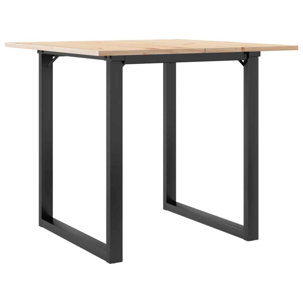 Blagovaonski stol O-oblika 80x80x75 cm od borovine i čelik